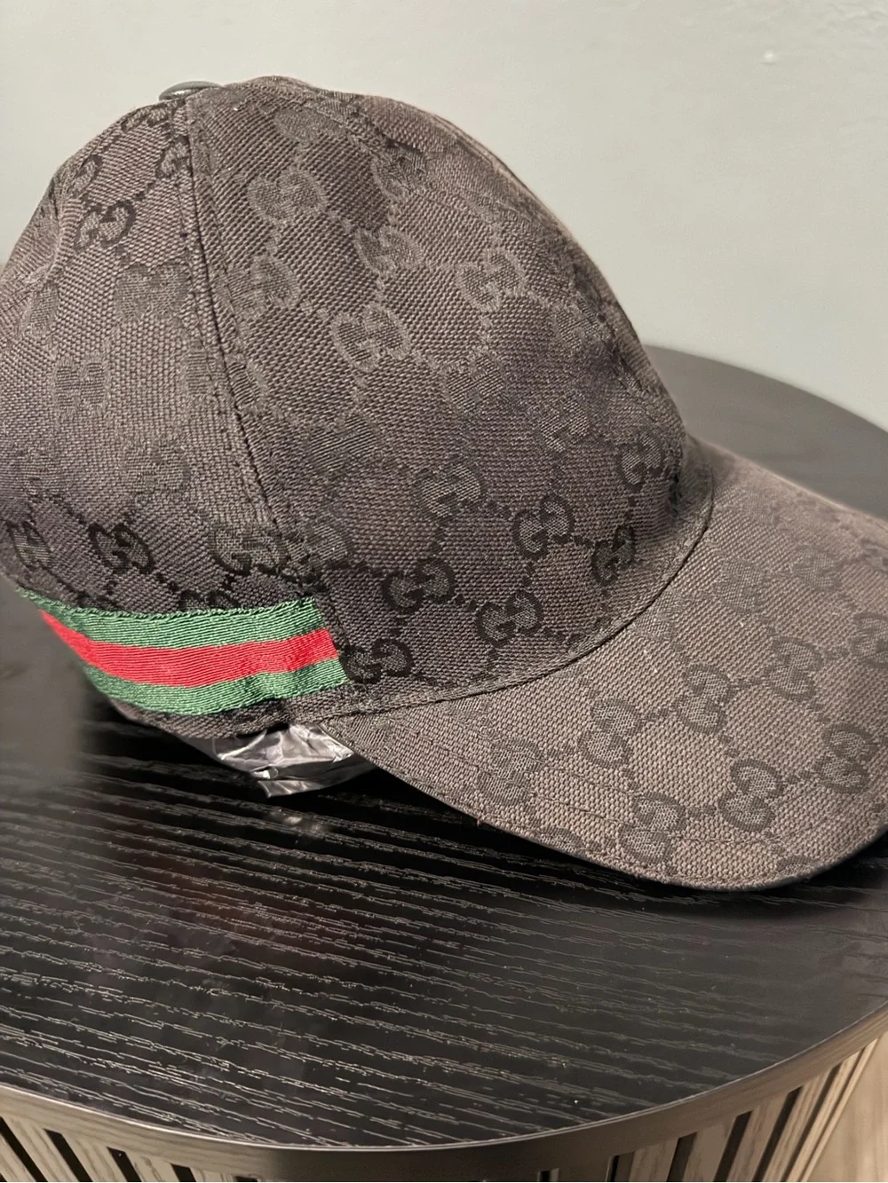 Authentic GG Monogram Cap with Red and Green Stripe